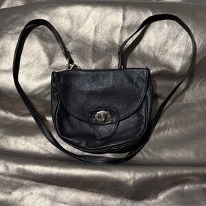 Black Leather Crossbody Bag